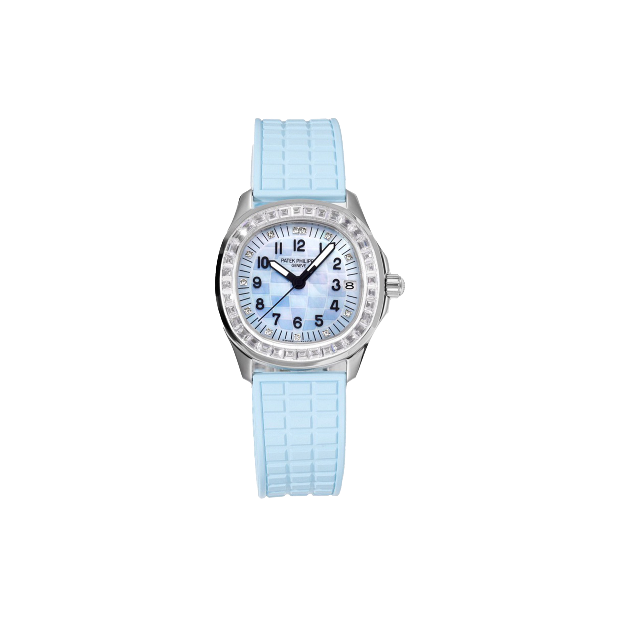 P**ek Ph**ppe aquanaut 18ct white gold blue mop watch 5072g-001